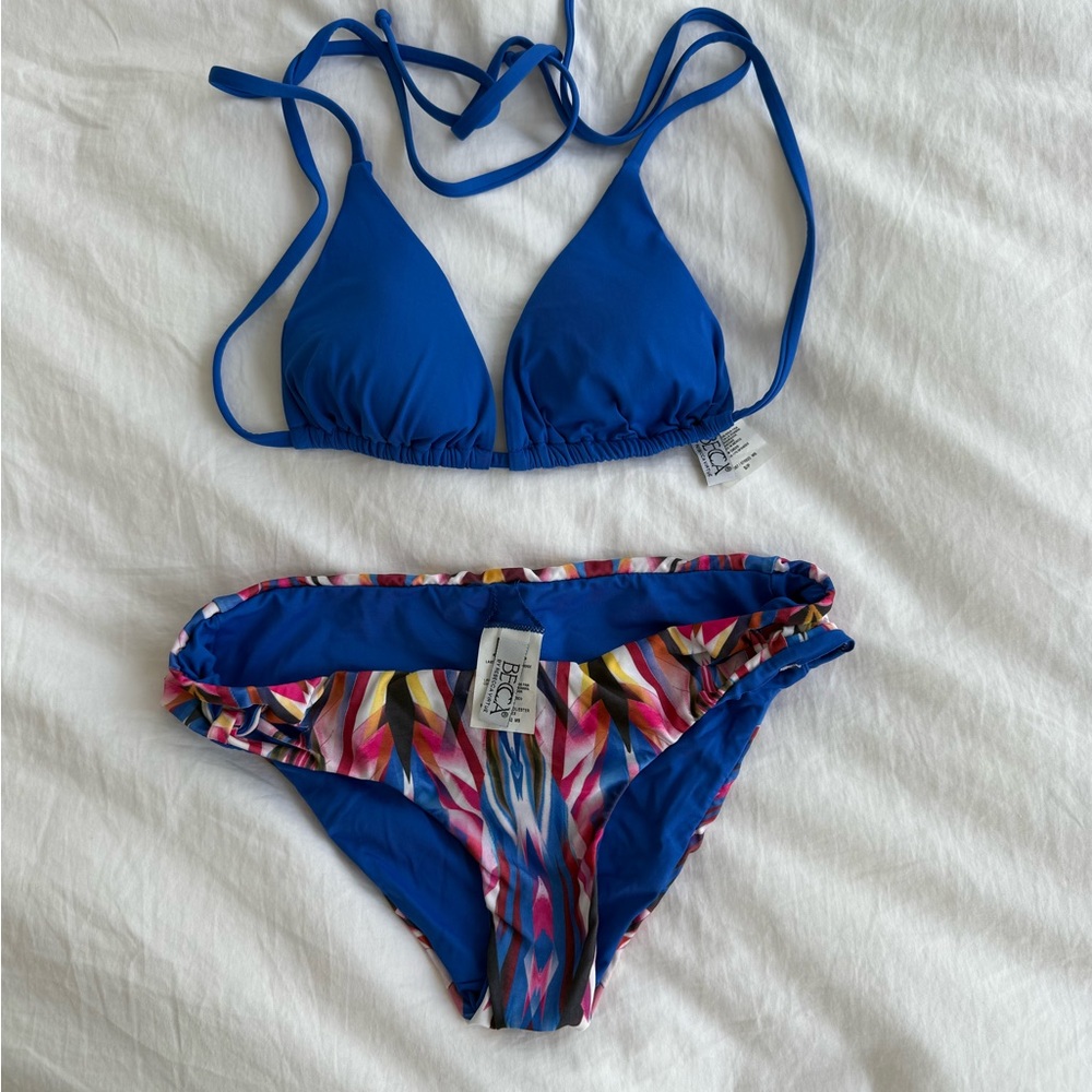 BECCA Blue and Multicolor Bikini